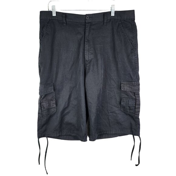 Men's Black Cargo Shorts Brooklyn State 14" Inseam Size 38 - Picture 1 of 9